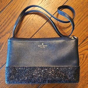 Kate Spade Black Glitter Crossbody Bag